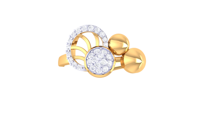 Eclat Fleuron Celestial Orbit Patel Gold Ring - 0.21 Ct Round Diamonds