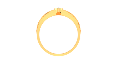 Trilune Astra Motif – 0.45 Ct Round Diamond Gold Ring