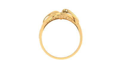 Lumiere Leaf-Embrace Ring In Gold – 0.53 Ct Pave Set Diamonds Adding Textured Elegance with Organic Radiance