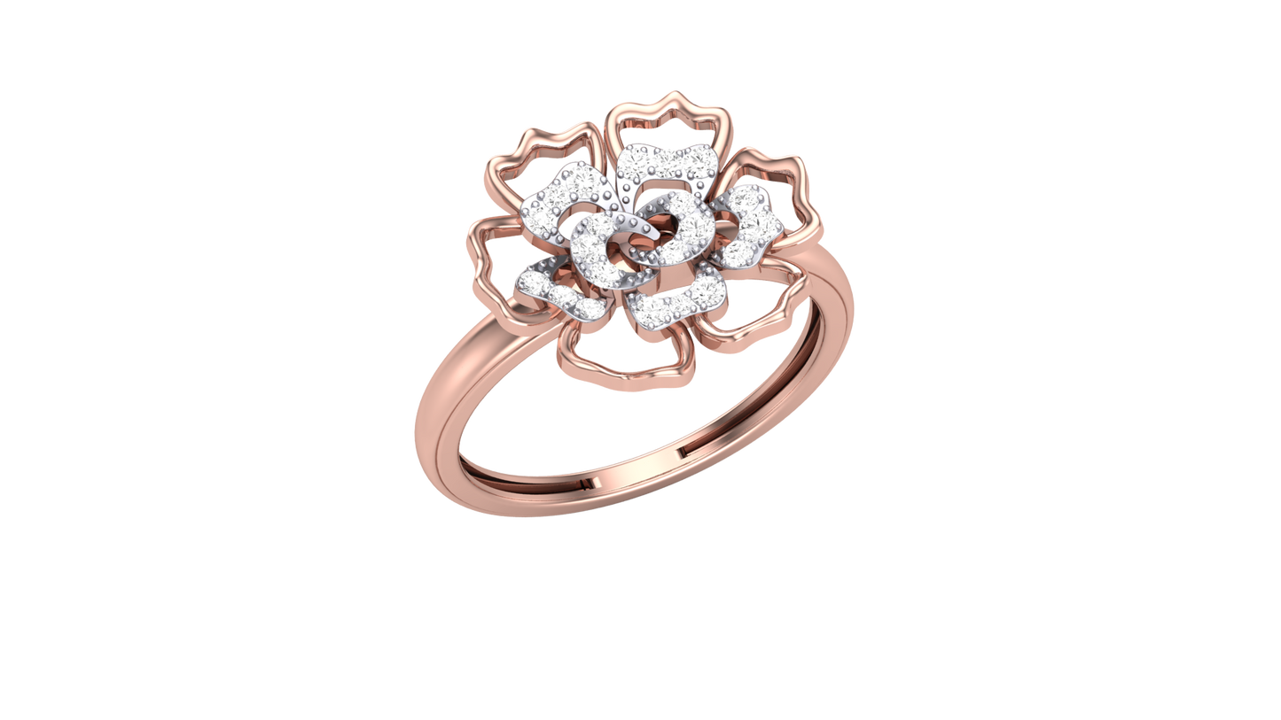 Lumiere Rose Gold Ring - 0.15 Round Diamond