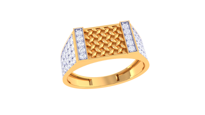Éclat Panier Moderne – 0.64 Ct Round Diamond Gold Ring