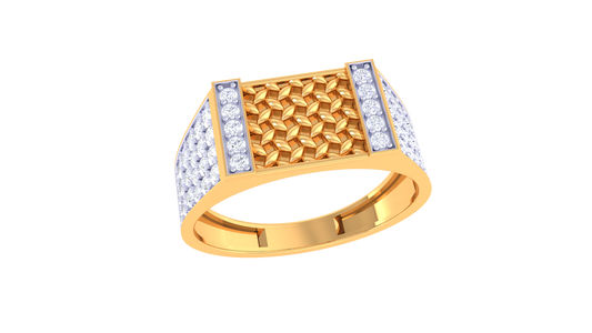 Éclat Panier Moderne – 0.64 Ct Round Diamond Gold Ring