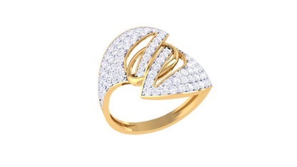 Lumiere Interlace Ring In Gold With 0.67 Ct Diamonds – Sculpted Splendor and Pavé Elegance