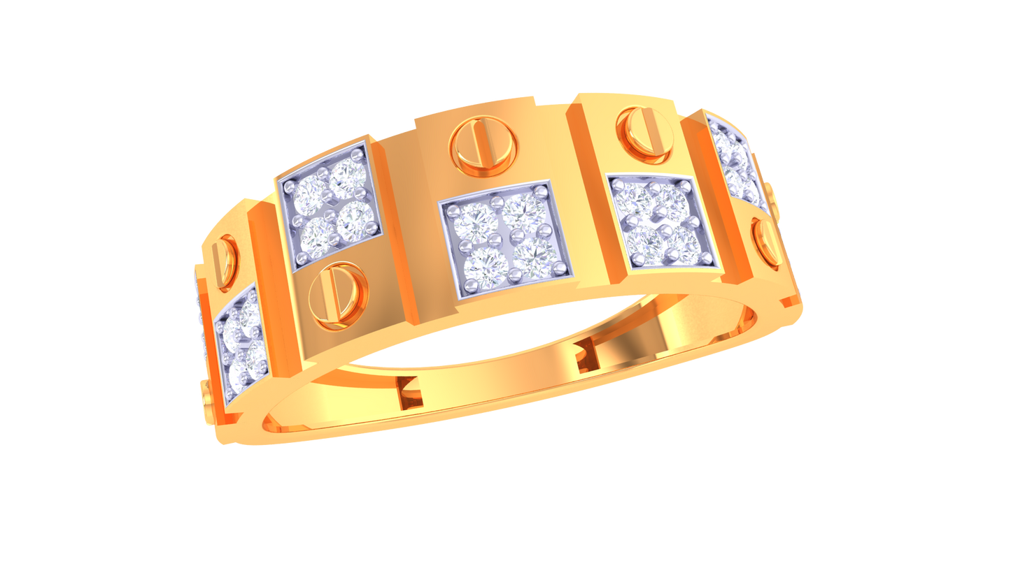 Éclat Audace Moderne – 0.28 Ct Round Diamond Gold Ring