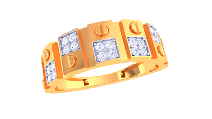 Éclat Audace Moderne – 0.28 Ct Round Diamond Gold Ring