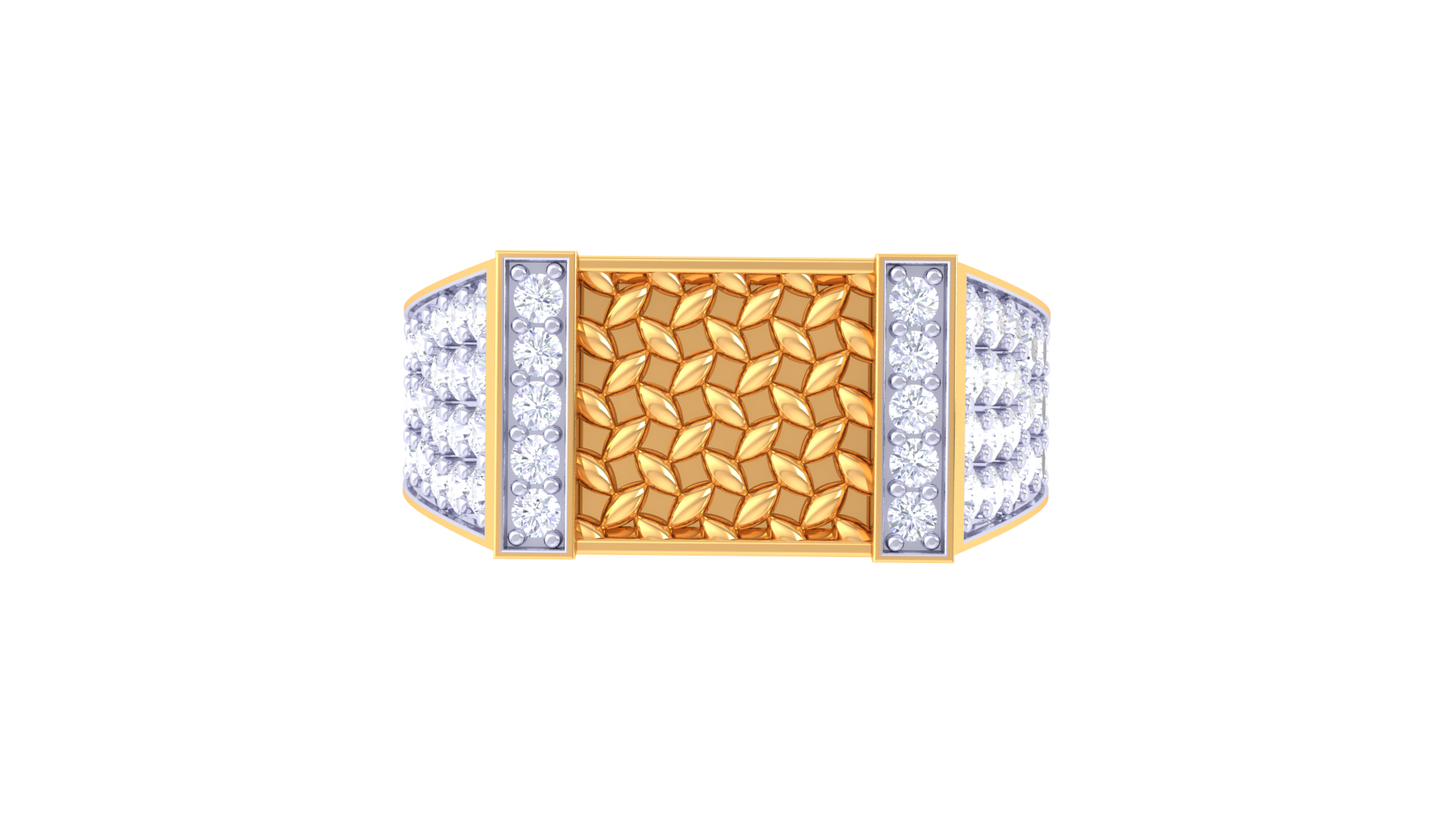 Éclat Panier Moderne – 0.64 Ct Round Diamond Gold Ring