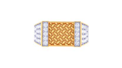 Éclat Panier Moderne – 0.64 Ct Round Diamond Gold Ring