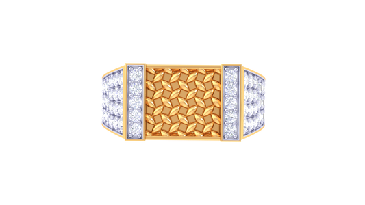 Éclat Panier Moderne – 0.64 Ct Round Diamond Gold Ring