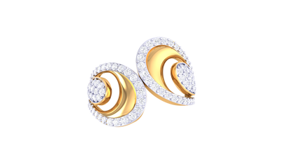 Lumiere Teardrops Brilliance Gold Ring - 0.49 Ct Round Diamond Pave