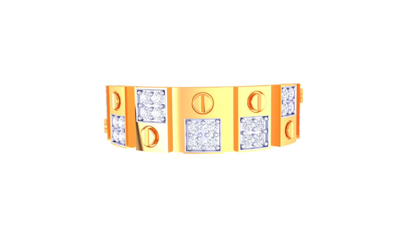 Éclat Audace Moderne – 0.28 Ct Round Diamond Gold Ring