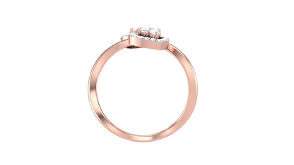 Lumiere Twin Heart Rose Gold Ring - 0.35 Ct Round Diamonds