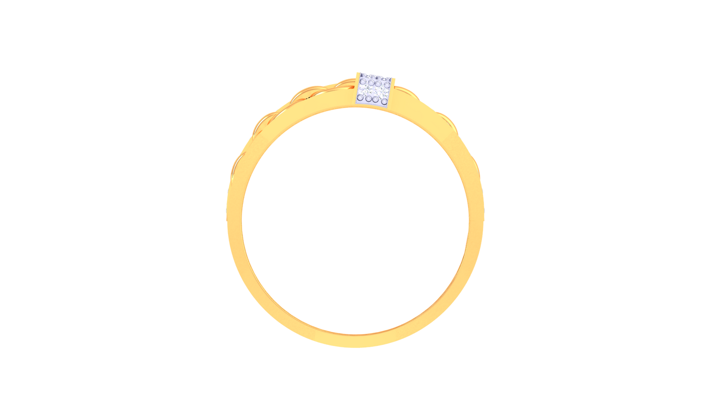 Iconique Signature Chain Ring In Gold  – 0.57 Ct Pave Set Diamonds
