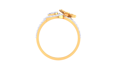 Eclat Floral Majesty Ring In Gold – 0.72 Ct Dazzling Diamonds