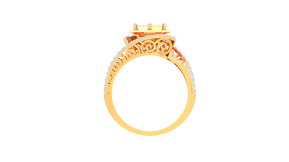 Éclat Parure Spatiale – 0.92 Ct Princess Shape Diamond Gold Ring