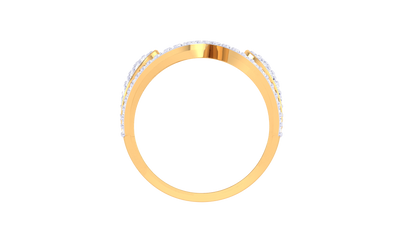 Lumiere Teardrops Brilliance Gold Ring - 0.49 Ct Round Diamond Pave