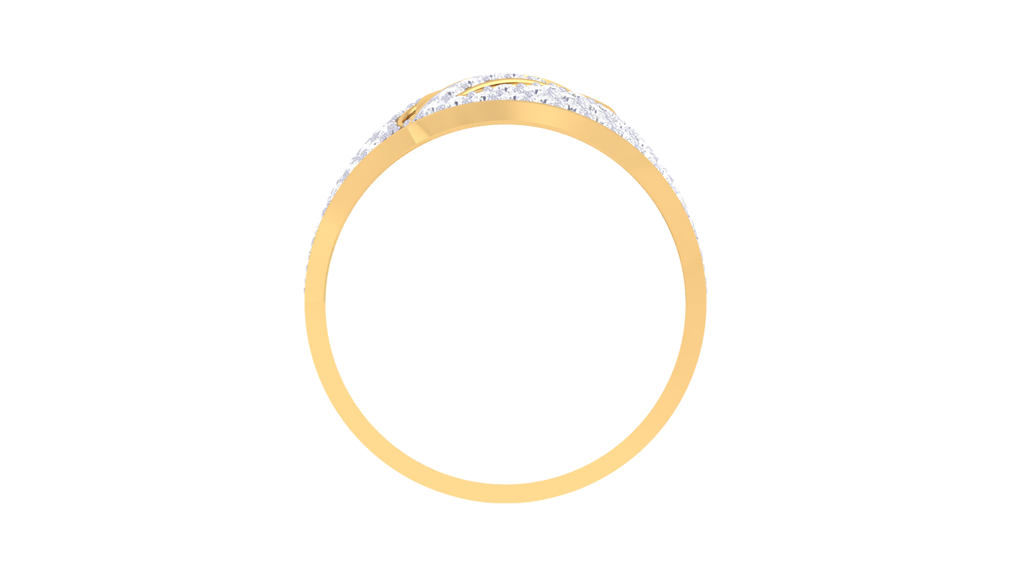 Lumiere Interlace Ring In Gold With 0.67 Ct Diamonds – Sculpted Splendor and Pavé Elegance