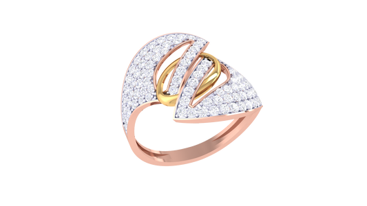 Lumiere Interlace Ring In Gold With 0.67 Ct Diamonds – Sculpted Splendor and Pavé Elegance