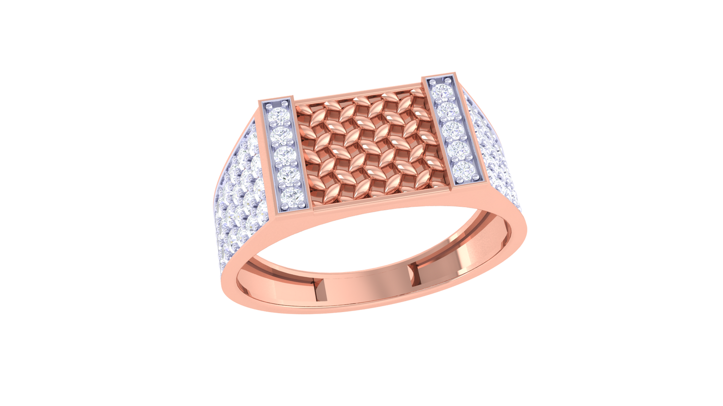 Éclat Panier Moderne – 0.64 Ct Round Diamond Gold Ring