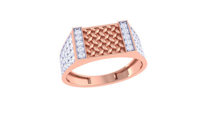 Éclat Panier Moderne – 0.64 Ct Round Diamond Gold Ring