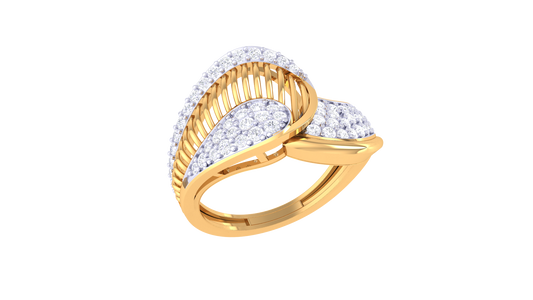 Lumiere Golden Leaf Harmony Ring - 0.49 Ct Diamonds In Gold