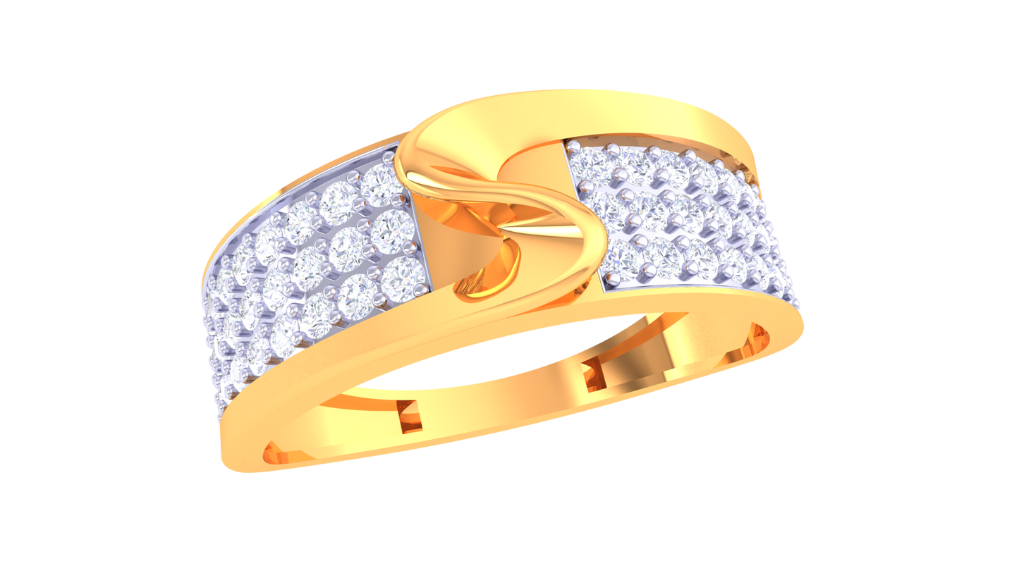 Lumière Svelte Allure – 0.65 Ct Round Diamond Gold Ring