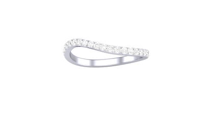 Lumiere Curve Band In Polished White Gold - 0.23 Ct  Round Cut Diamond
