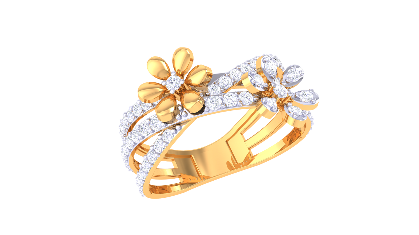 Lumiere Blooming Grace Rose Gold Ring – 0.54 Ct Brilliant Cut Diamonds