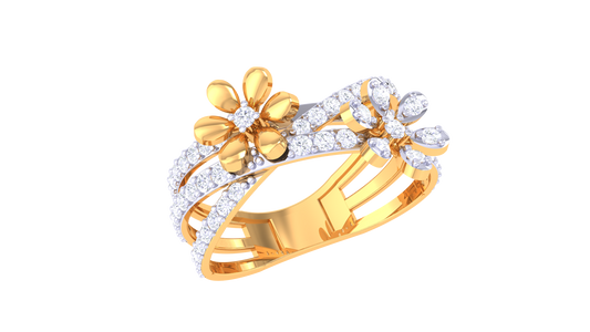 Lumiere Blooming Grace Rose Gold Ring – 0.54 Ct Brilliant Cut Diamonds