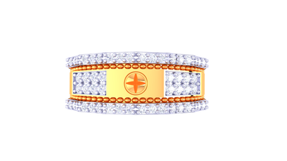 Iconique Chain Motif Statement Band – 0.59 Ct  Pavé Diamonds Gold Ring