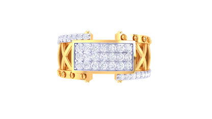 Éclat Lattice Prestige – 0.51 Ct Round Brilliant Diamond Gold Ring