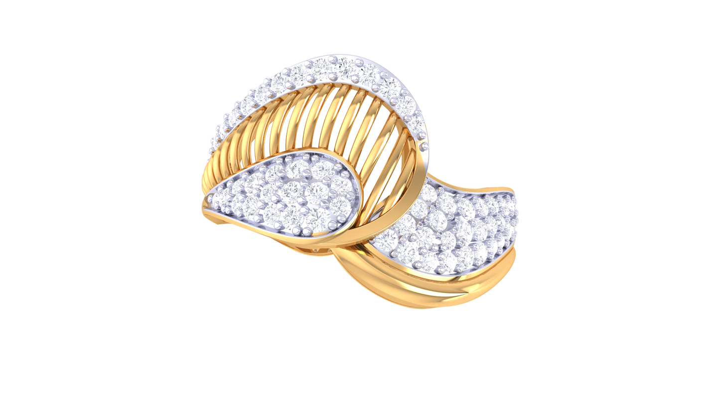 Lumiere Golden Leaf Harmony Ring - 0.49 Ct Diamonds In Gold
