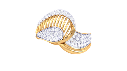 Lumiere Golden Leaf Harmony Ring - 0.49 Ct Diamonds In Gold