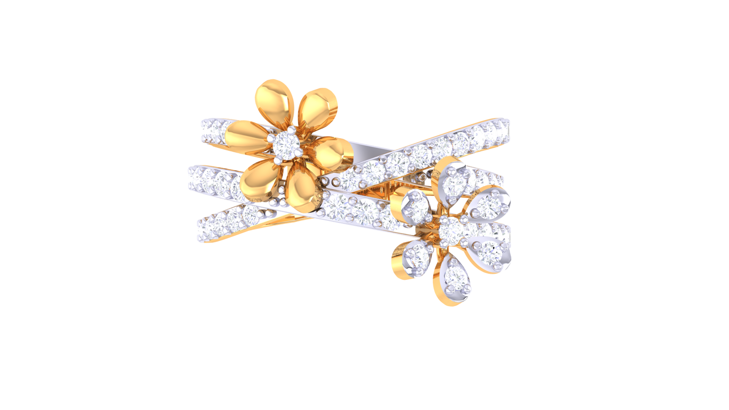 Lumiere Blooming Grace Rose Gold Ring – 0.54 Ct Brilliant Cut Diamonds