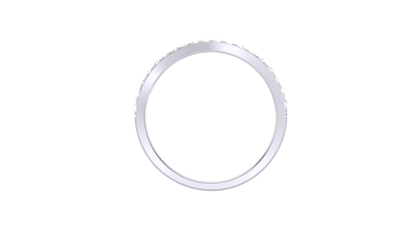 Lumiere Curve Band In Polished White Gold - 0.23 Ct  Round Cut Diamond