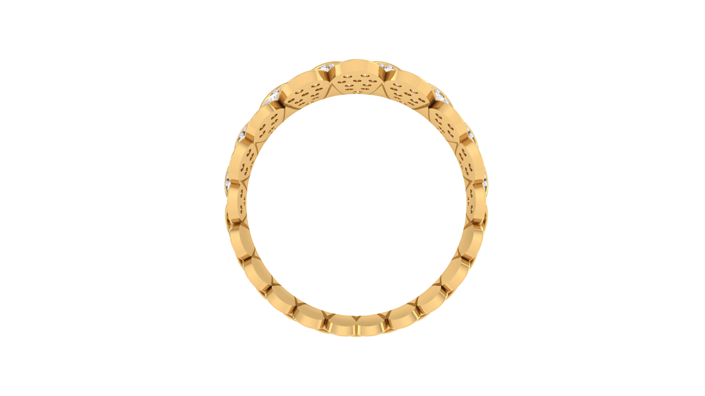 Lumiere Teardrop Tapestry Ring In Gold – 0.76 Ct Pave Set Diamonds