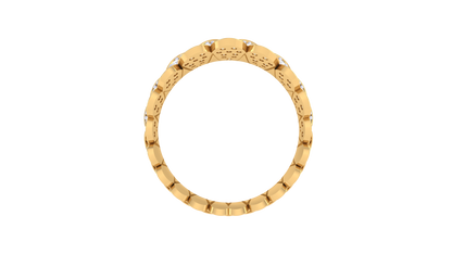 Lumiere Teardrop Tapestry Ring In Gold – 0.76 Ct Pave Set Diamonds