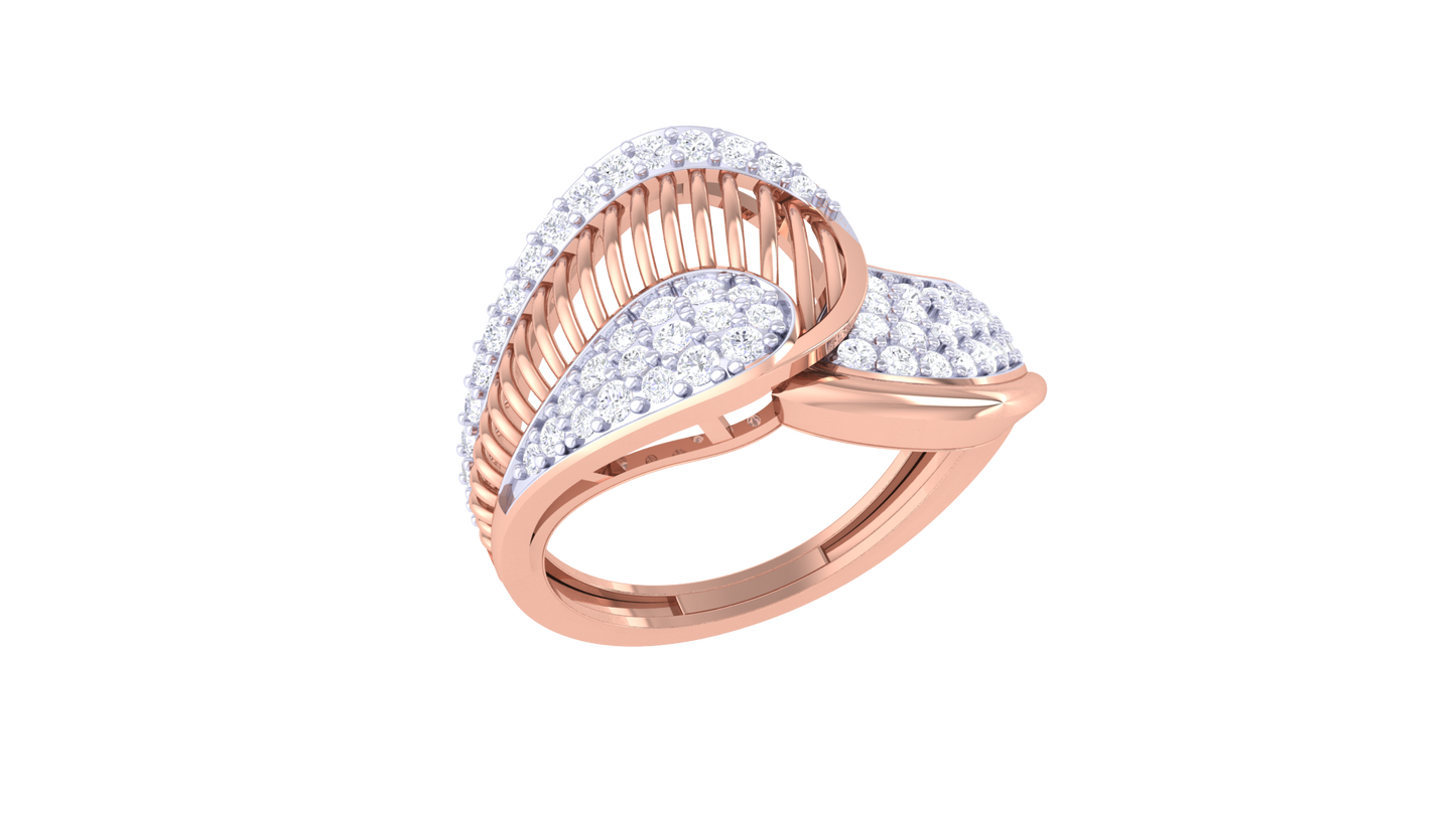 Lumiere Golden Leaf Harmony Ring - 0.49 Ct Diamonds In Gold