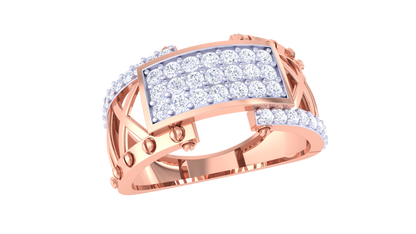 Éclat Lattice Prestige – 0.51 Ct Round Brilliant Diamond Gold Ring