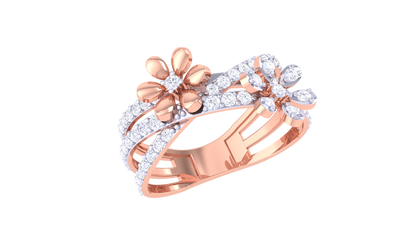 Lumiere Blooming Grace Rose Gold Ring – 0.54 Ct Brilliant Cut Diamonds