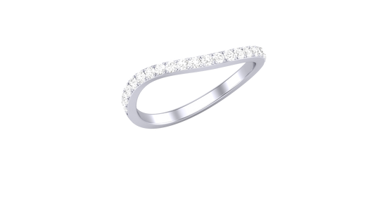 Lumiere Curve Band In Polished White Gold - 0.23 Ct  Round Cut Diamond