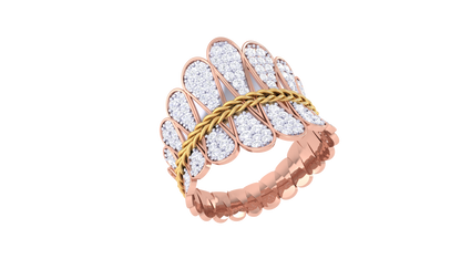 Lumiere Teardrop Tapestry Ring In Gold – 0.76 Ct Pave Set Diamonds