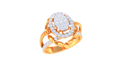 Artisan Tresse Royale – 0.72 Ct Ovel Diamond Gold Ring