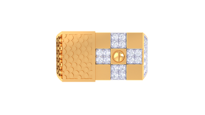 Éclat Motif Modulaire – 0.43 Ct Round Diamond Gold Ring