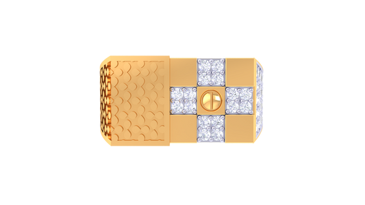 Éclat Motif Modulaire – 0.43 Ct Round Diamond Gold Ring