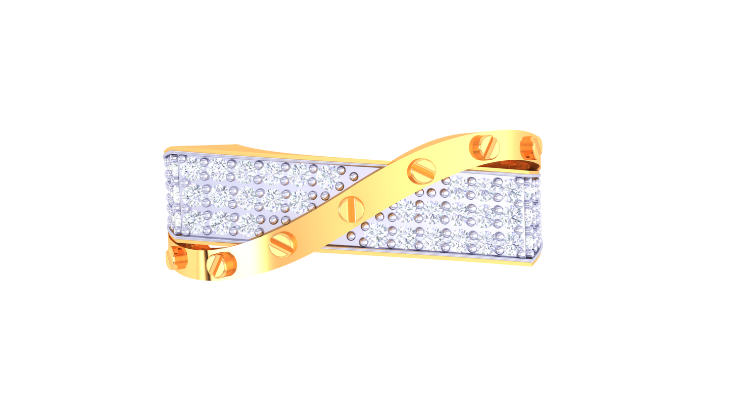 Lumière Crossover Brilliance – 0.55 Ct Round Diamond Gold Ring