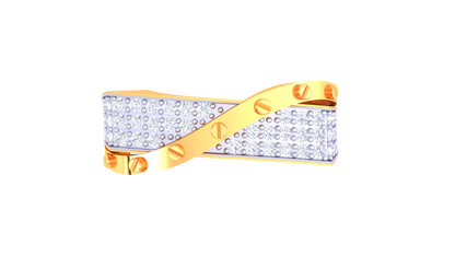 Lumière Crossover Brilliance – 0.55 Ct Round Diamond Gold Ring