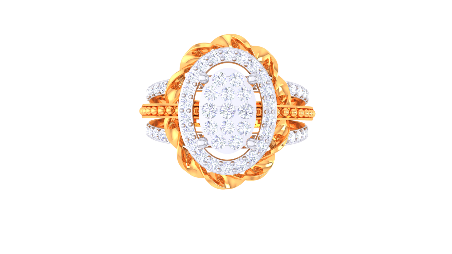 Artisan Tresse Royale – 0.72 Ct Ovel Diamond Gold Ring