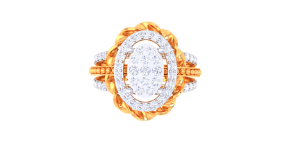 Artisan Tresse Royale – 0.72 Ct Ovel Diamond Gold Ring
