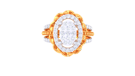 Artisan Tresse Royale – 0.72 Ct Ovel Diamond Gold Ring