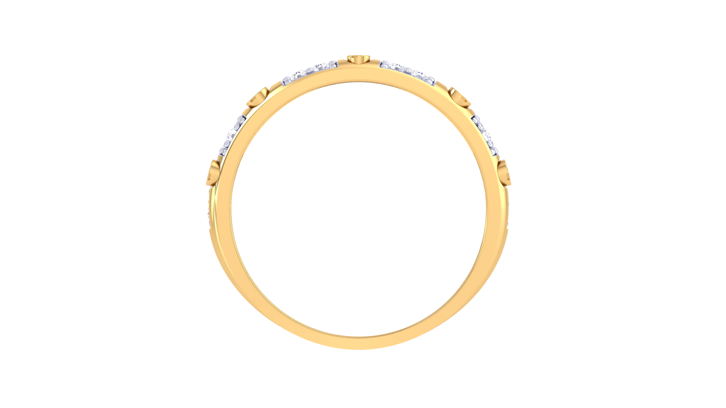 Lumiere Bolt Harmony Ring In Yellow Gold – 0.25 Ct Bezel Set Diamonds